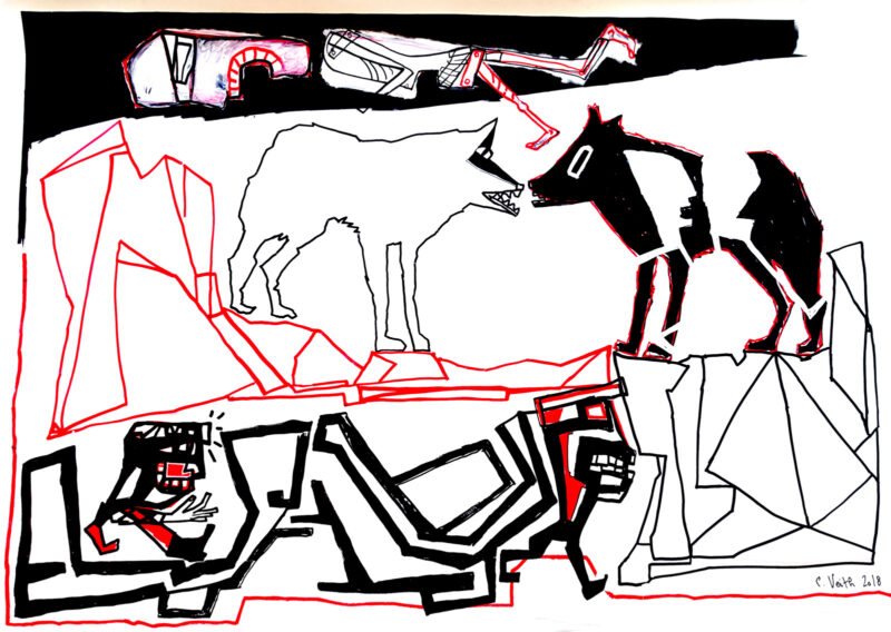 caroline-veith-entre-loups-210-x-160-cm-dessin-a-l-encre-sur-papier
